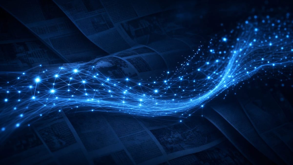 Abstract neural network cover art for the AI news digest