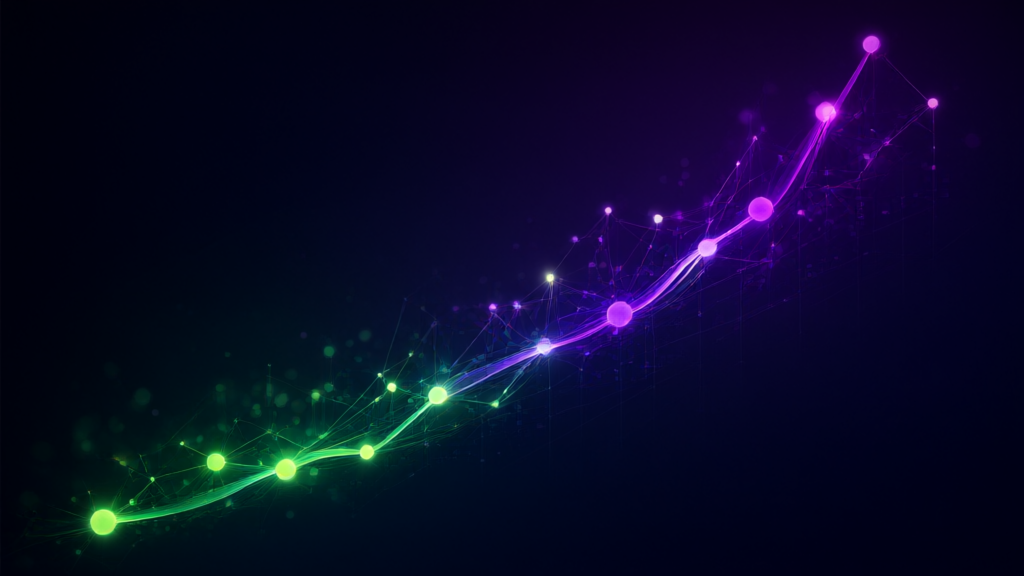 Abstract business growth visualization representing AI startup funding