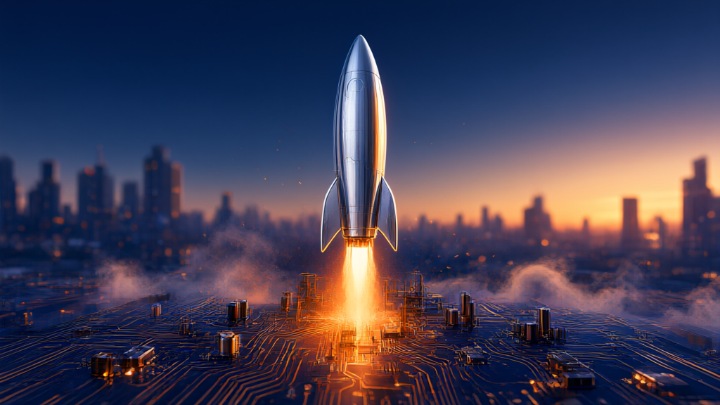 Editorial illustration of startup funding, a personal AI agent and European surveillance drones, 16:9