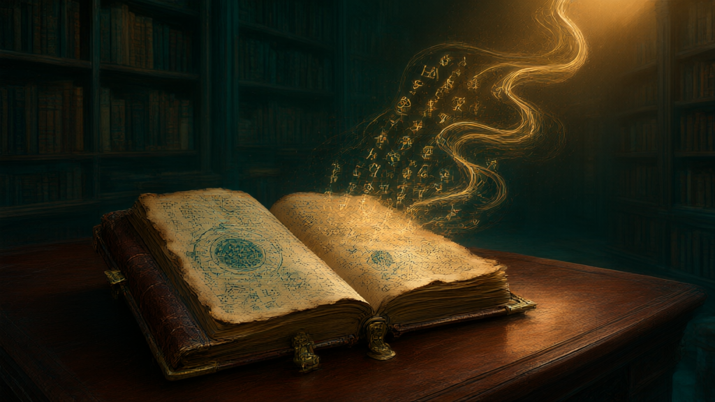 An antique cipher manuscript with glowing rows of numbers, editorial cover art for the Sep 14, 2026 viral AI story