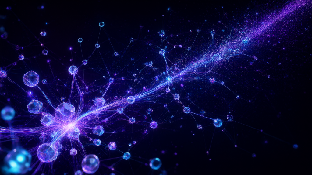 Abstract viral spread visualization with glowing interconnected nodes and neon accents