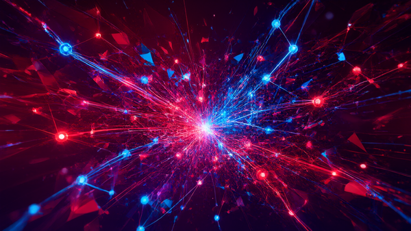 Abstract social media network visualization representing viral AI trends